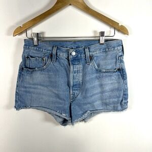 Levi's Denim Shorts Women's Sz 29 Blue 501 Button Fly Cutoff Cotton Boho Beach